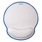 Insten Mouse Pad with Wrist Support Rest, Stitched Edge Mat, Ergonomic Support, Pain Relief Memory Foam, Round, White with Blue Edge